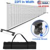 Portable Pickleball Net 22ft Regulation Size Net Pickle Ball Net System with Lockable Wheels Carrying Bag for Driveway Backyard