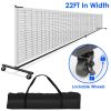 Portable Pickleball Net 22ft Regulation Size Net Pickle Ball Net System with Lockable Wheels Carrying Bag for Driveway Backyard