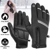 1Pair Winter Gloves Touchscreen Thermal Windproof Fleece Lined Gloves For Winter Running Hiking Climbing Driving