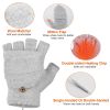 USB Wool Heated Gloves Mitten Half Fingerless Glove Electric Heated Gloves for Laptop PC
