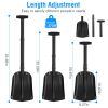 Aluminum Snow Shovel Portable Lightweight Camping Garden Beach Shovel with 3 Section Collapsible Adjustable Length Anti-Skid Handle