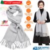 Mens Womens Oversize Cashmere Wool Shawl Wraps Blanket Winter Solid Scarf Soft Pashmina 79" X 28"