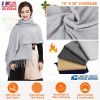 Mens Womens Oversize Cashmere Wool Shawl Wraps Blanket Winter Solid Scarf Soft Pashmina 79" X 28"