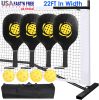 Portable Pickleball Net Set 22ft Regulation Size Net Pickle Ball Net System with 4 Pickleballs 4 Paddles Carrying Bag for Driveway Backyard